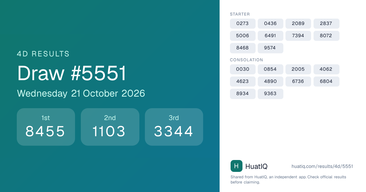 4D draw #5551